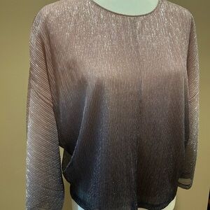 Anthropologie Metallic Sheer Blouse in Purple and Mauve